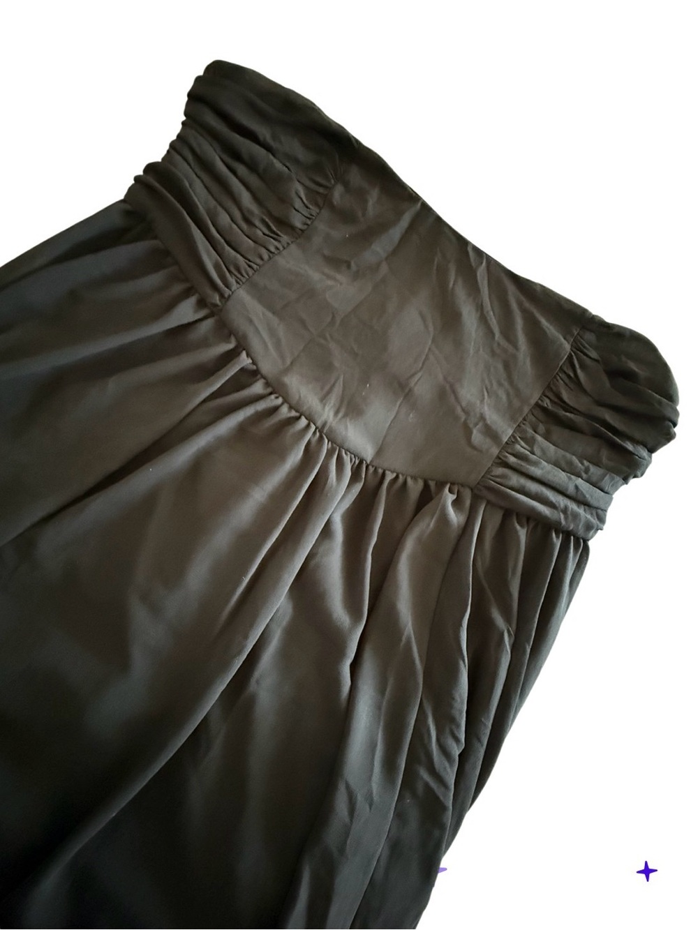 Lulu's Black Ruched Waist Maxi Skirt